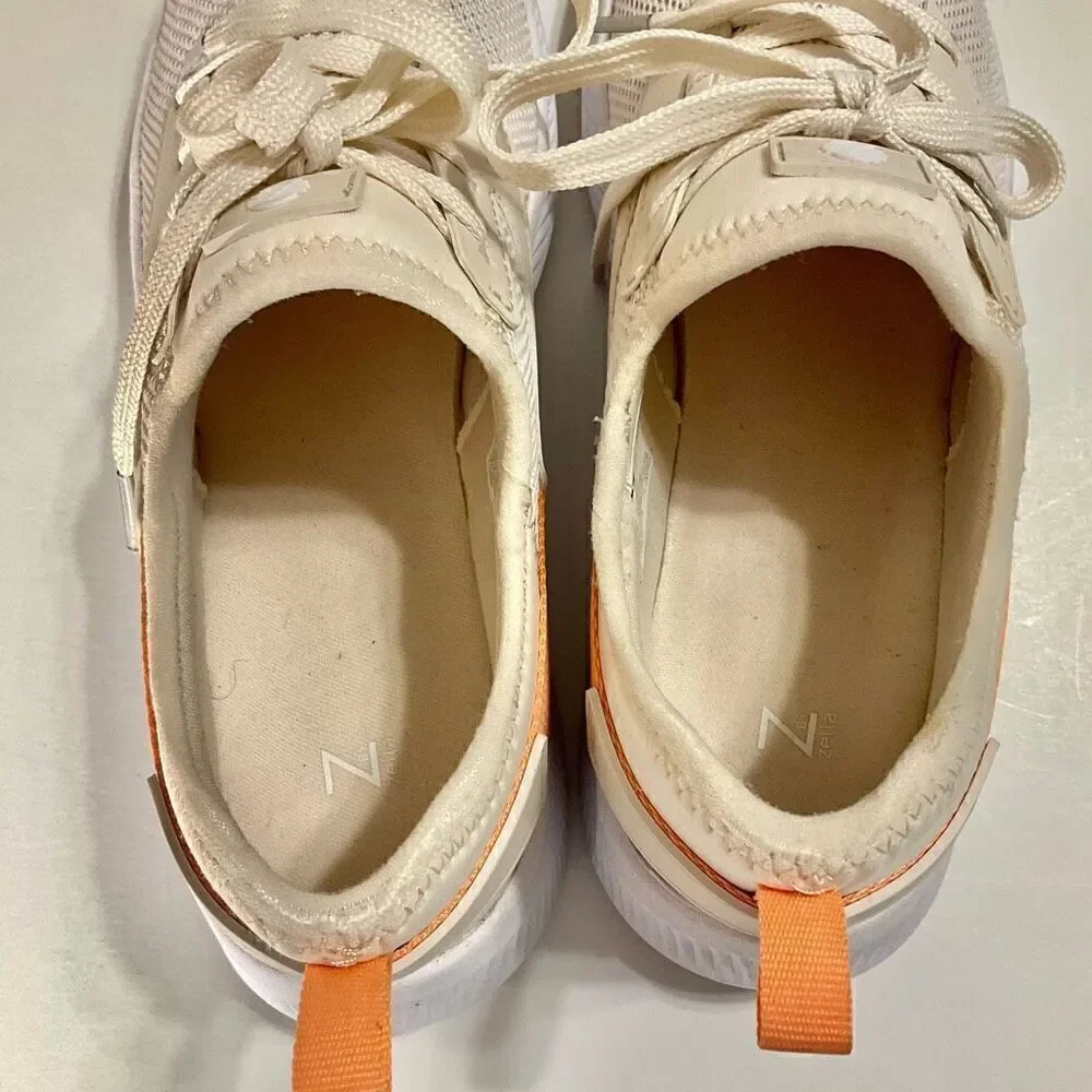 Z by Zella Vega Sneaker, 7.5 White with Peach Detail